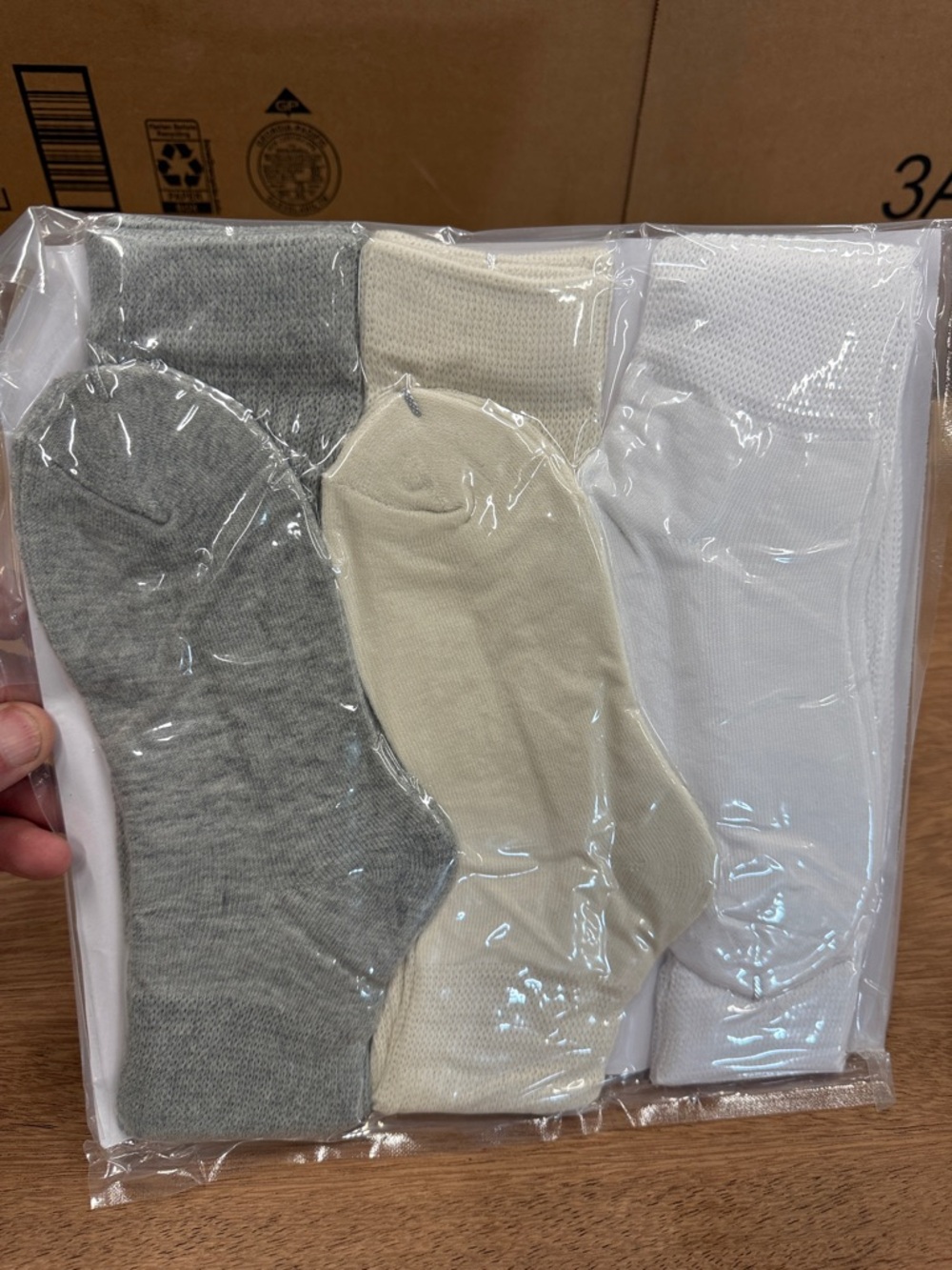 3-Pack Women’s Knee Socks -‎ Gray, Cream, White